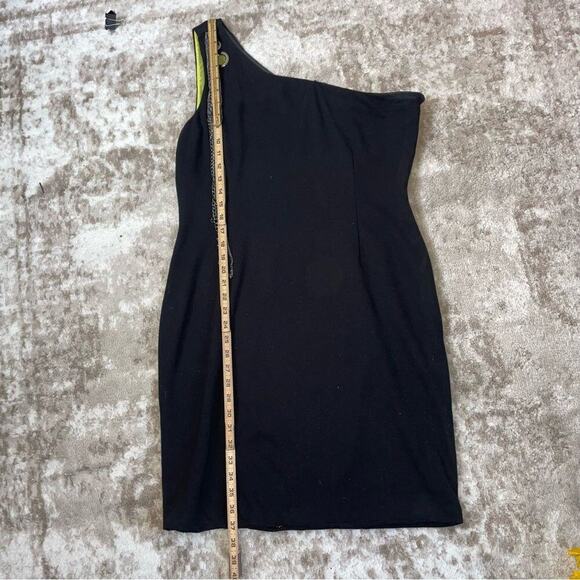 Marc New York dress black wool one strap W/shoulder strap chain detail SZ 14 - Picture 6 of 10
